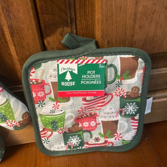 Christmas Coffee Mugs Oven Mitt and Pot Holders - Picture 4 of 6